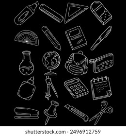 Stationery Outline Doodle Elements Illustration
