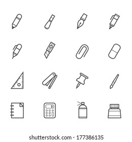 Stationery and Painting tools icons