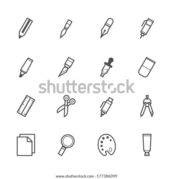 Stationery and Painting tools\
icons