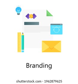 Stationery with paper showcasing branding vector