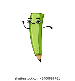 stationery pen character cartoon. student happy, creative graphic, colorful book stationery pen character sign. isolated symbol vector illustration