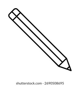 stationery pencil icon include after on white bac
