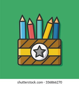 Stationery pencil icon vector