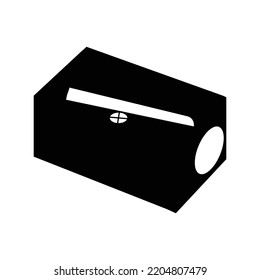 Stationery pencil sharpener tool icon | Black Vector illustration |