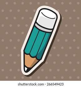 stationery pencil theme elements vector,eps