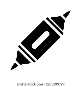 Icono permanente de marcador doble | Ilustración del vector negro |