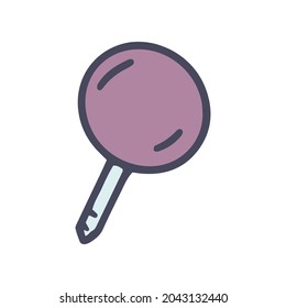 stationery pin color vector doodle simple icon