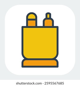 stationery place icon in filled color style