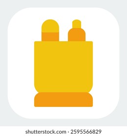 stationery place icon in flat color style