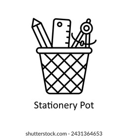 Stationery Pot  vector outline Icon Design illustration. Graphic Design Symbol on White background EPS 10 File