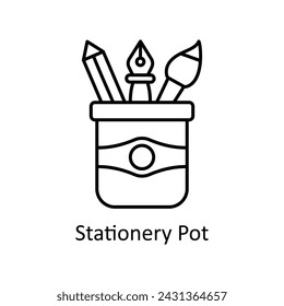 Stationery Pot  vector outline Icon Design illustration. Graphic Design Symbol on White background EPS 10 File