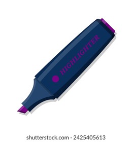 Stationery purple highlighter pen cartoon illustration