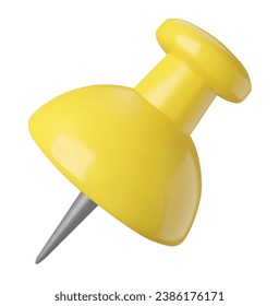 Stationery pushpin 3d icon isolated on a white background.