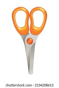 Stationery realistic composition with isolated image of scissors on blank background vector illustration