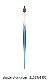 Stationery realistic composition with isolated image of brush on blank background vector illustration