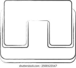 Stationery related brush illustration hole punch