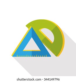 stationery ruler flat icon