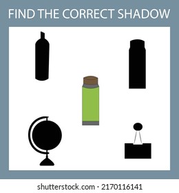 Escuela de estacionería. Encuentra la sombra correcta. Juego educativo para niños.
