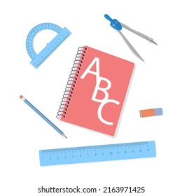 Stationery. School supplies. Measuring tool. Realistic vector illustration.