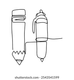 Papelería Escuela Vector Línea Arte Diseño gráfico Decoración