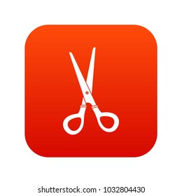 Stationery scissors icon digital red for any design isolated on white vector illustration