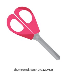stationery scissors supply icon flat vector illustration