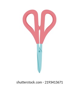 Stationery scissors. Vector Illustration for printing, backgrounds, covers and packaging. Image can be used for greeting cards, posters, stickers and textile. Isolated on white background.