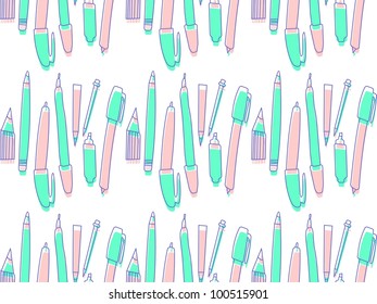 Stationery seamless pattern (vector version)