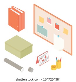 Juego de sábanas con tablero. Isometric vectorial ilustración en diseño plano. Trabajar desde casa, oficina, hacer deberes, estudiar.