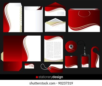 Stationery set design in editable vector format