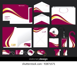 Stationery set design in editable vector format