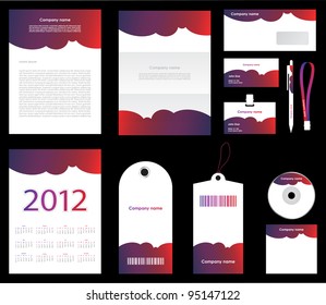 Stationery set design in editable vector format