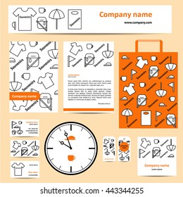 Stationery set design template. Corporate identity design for souvenir company.