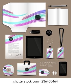 Stationery set design-geometric design-identity template