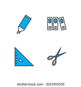 stationery set icon, isolated stationery set sign icon, vector illustration