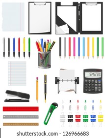 stationery set icons vector illustration isolated on white background