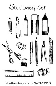 Stationery set line draw