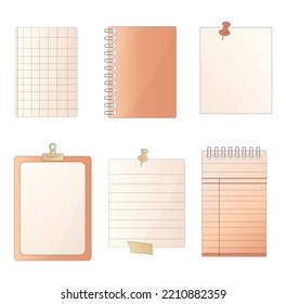 Stationery set: notepads, paper clips, scissors, paper, pencils and buttons