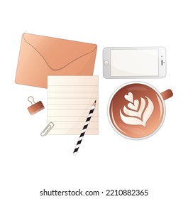 Stationery set: notepads, paper clips, scissors, paper, pencils and buttons