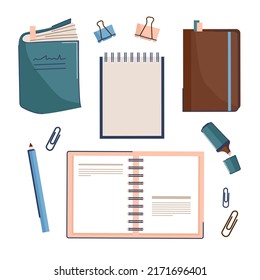 Papelería con notas y papel para escribir notas y recordatorios.