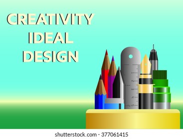 Stationery set vector