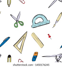 stationery set vector, sketch, art, pattern