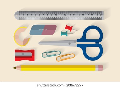 stationery set vector/illustration