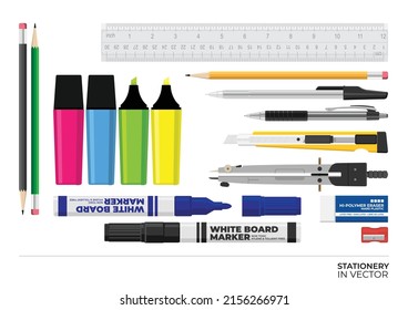 Set Of Writing Utensils Stock Vector by ©burtonarts 5825870