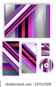 Stationery set for your design, colorful digital Illustration.