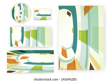 Stationery set for your design, colorful digital Illustration.