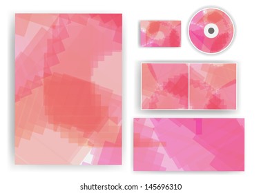 Stationery set for your design, colorful digital Illustration.