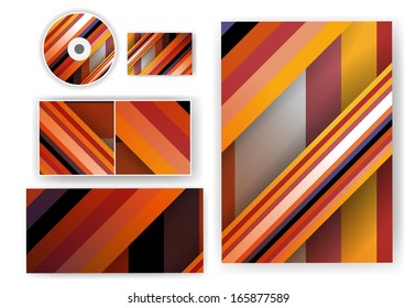 Stationery set for your design, colorful digital Illustration.