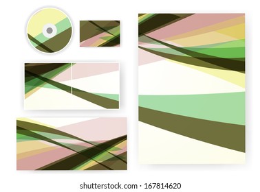 Stationery set for your design, colorful digital Illustration.