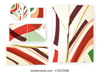Stationery set for your design, colorful digital Illustration.